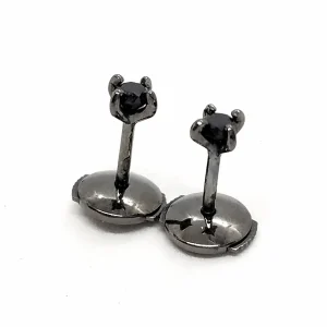 Boucles d'oreilles Puces Or noir Diamant