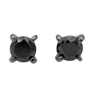 Boucles d'oreilles Puces Or noir Diamant