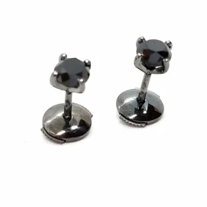 Boucles d'oreilles Puces Or noir Diamant