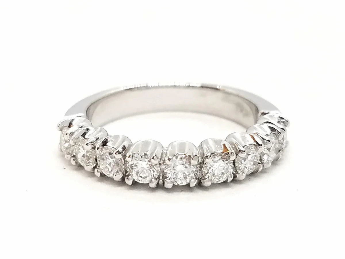 Bague Alliance Or blanc Diamant – Image 2