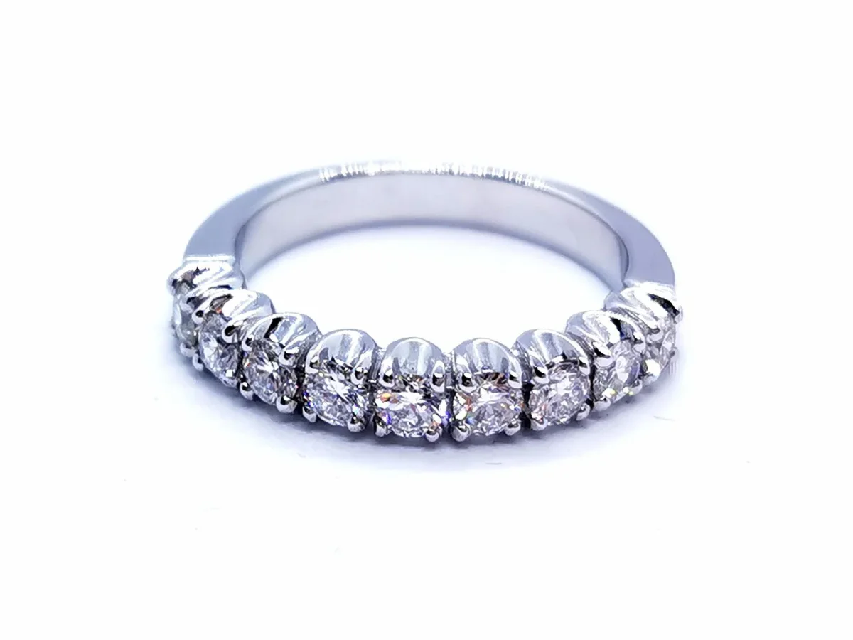 Bague Alliance Or blanc Diamant – Image 2