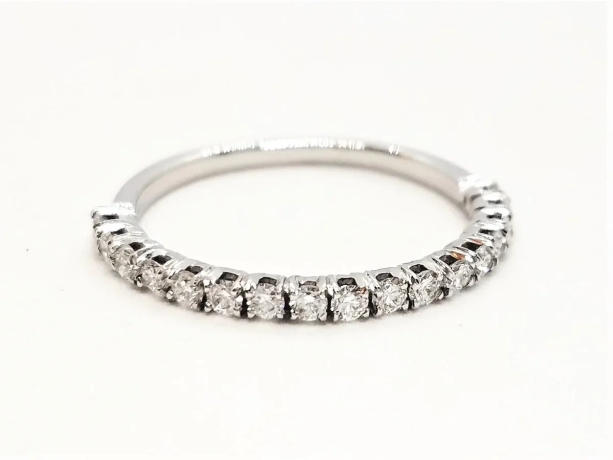 Bague Alliance Or blanc Diamant – Image 2