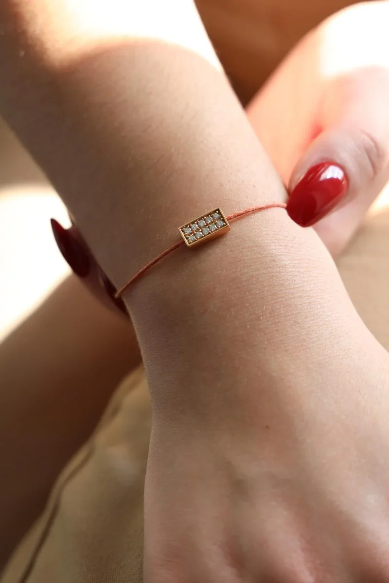 Bracelet Cordon Or rose Diamant – Image 3