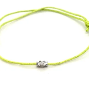 Bracelet Cordon Or blanc Diamant