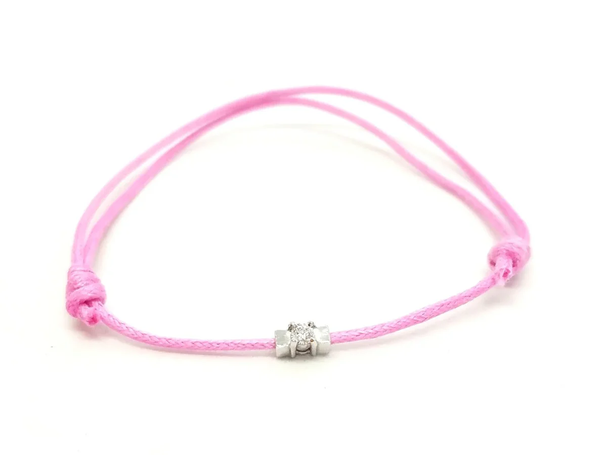 Bracelet Cordon Or blanc Diamant