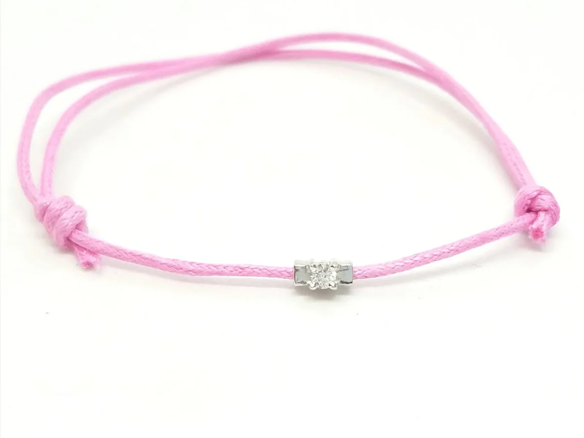 Bracelet Cordon Or blanc Diamant – Image 5