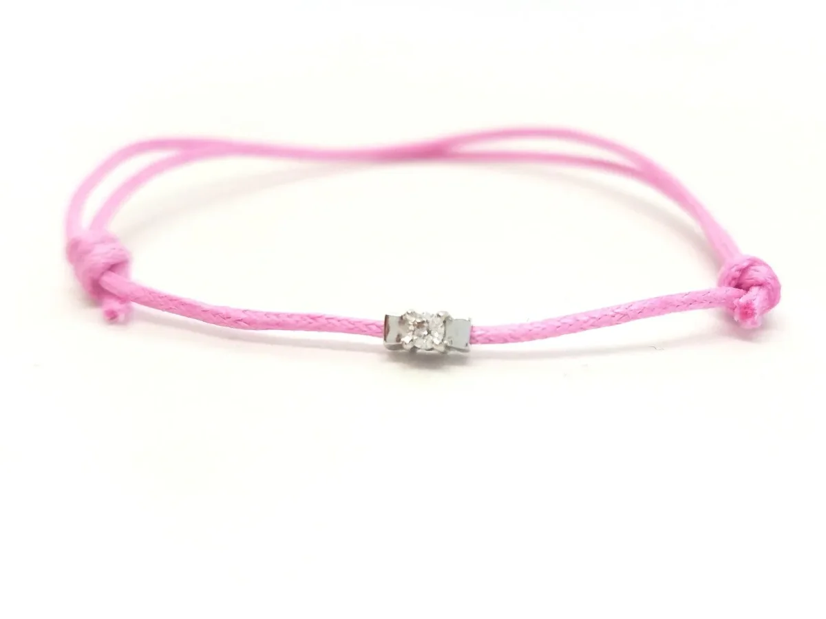 Bracelet Cordon Or blanc Diamant – Image 7