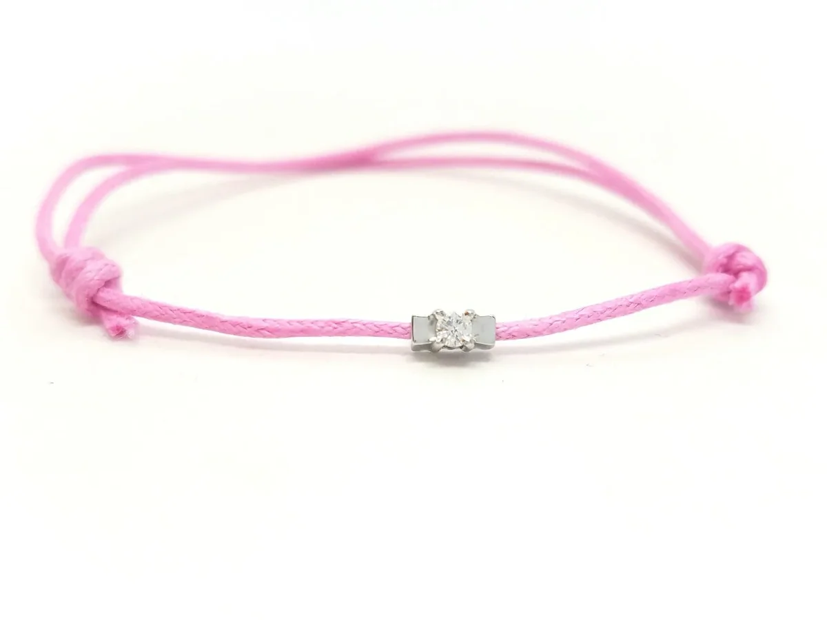 Bracelet Cordon Or blanc Diamant – Image 8