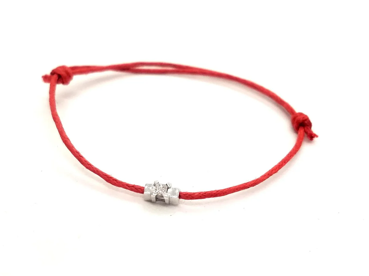 Bracelet Cordon Or blanc Diamant