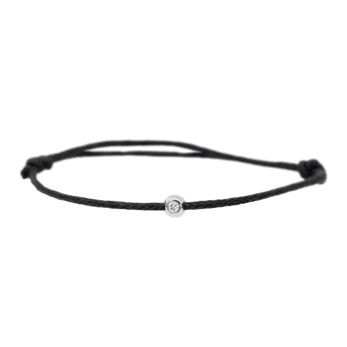 Bracelet Cordon Or blanc Diamant