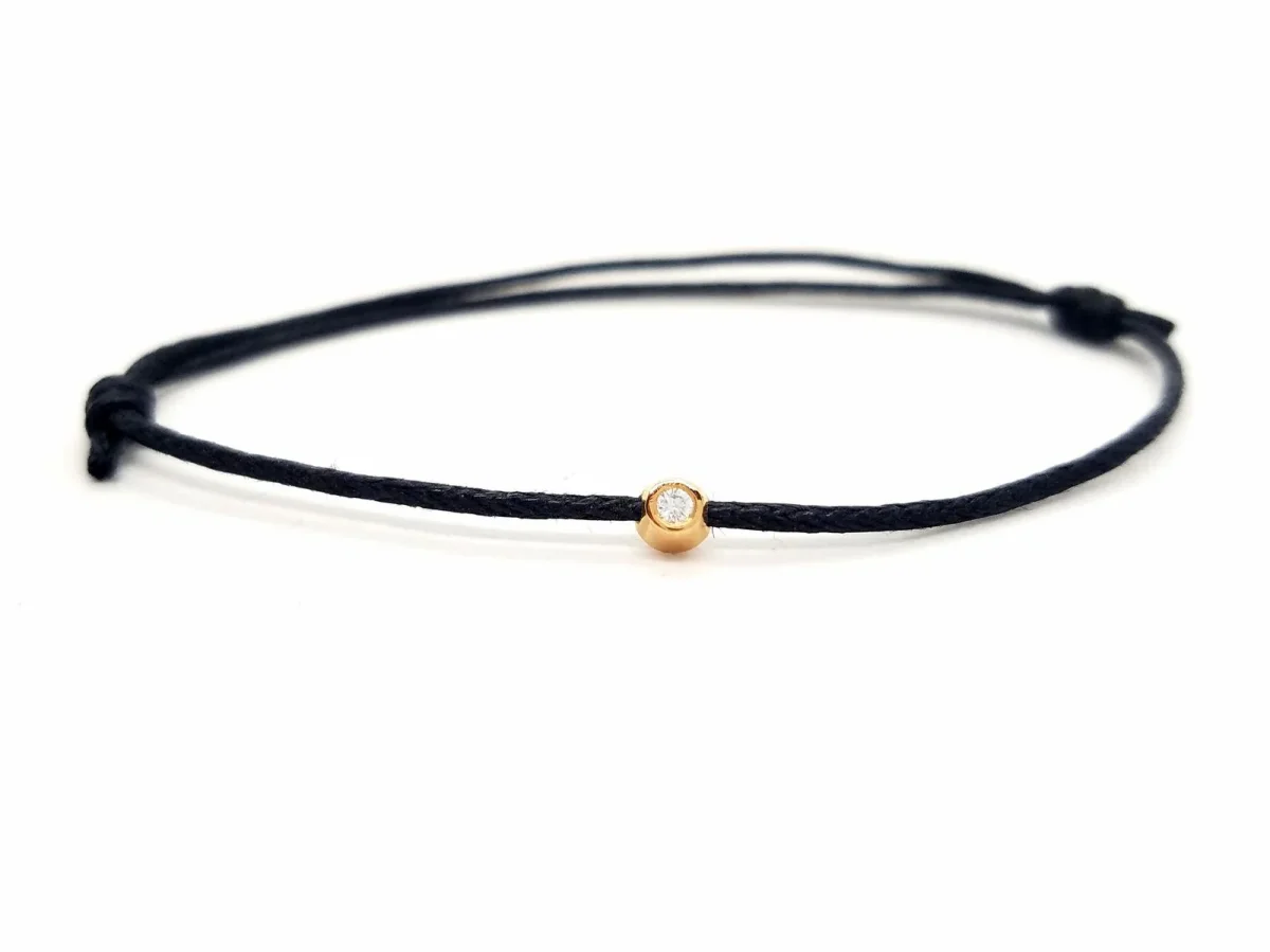 Bracelet Cordon Or rose Diamant – Image 2