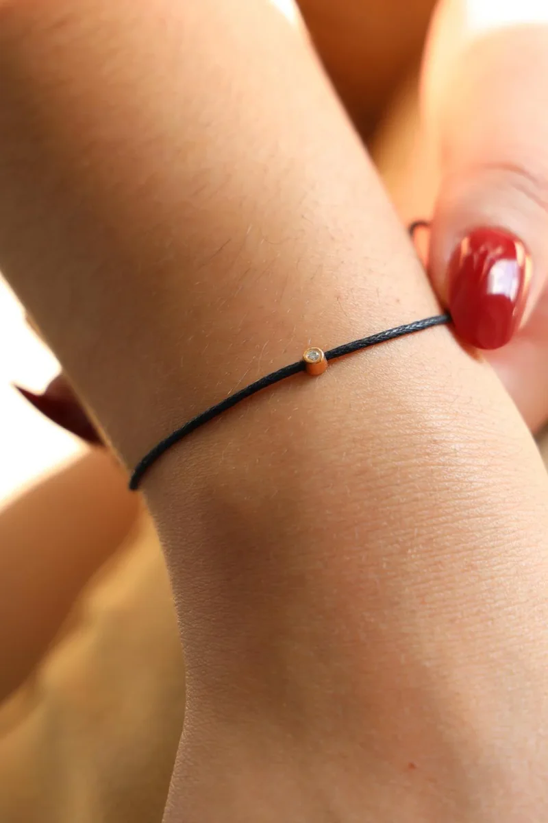 Bracelet Cordon Or rose Diamant – Image 3