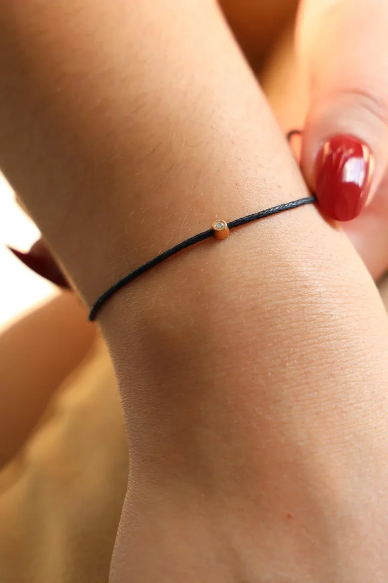 Bracelet Cordon Or rose Diamant – Image 3