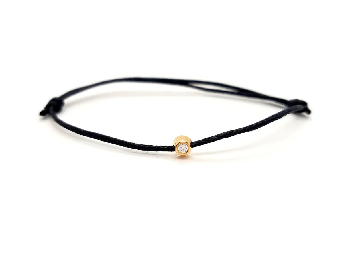 Bracelet Cordon Or rose Diamant