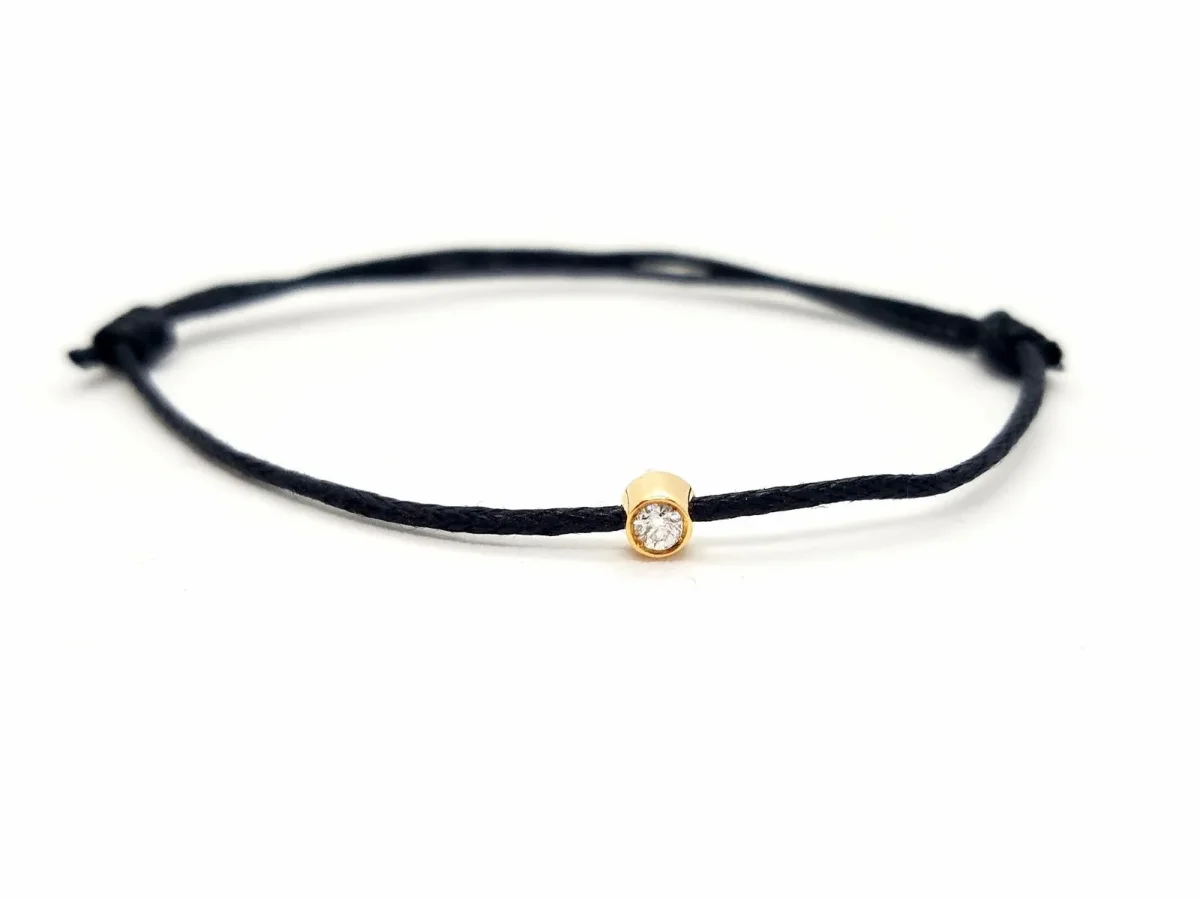 Bracelet Cordon Or rose Diamant