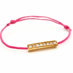 Bracelet Cordon Or rose Diamant