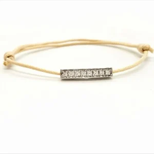 Bracelet Cordon Or blanc Diamant