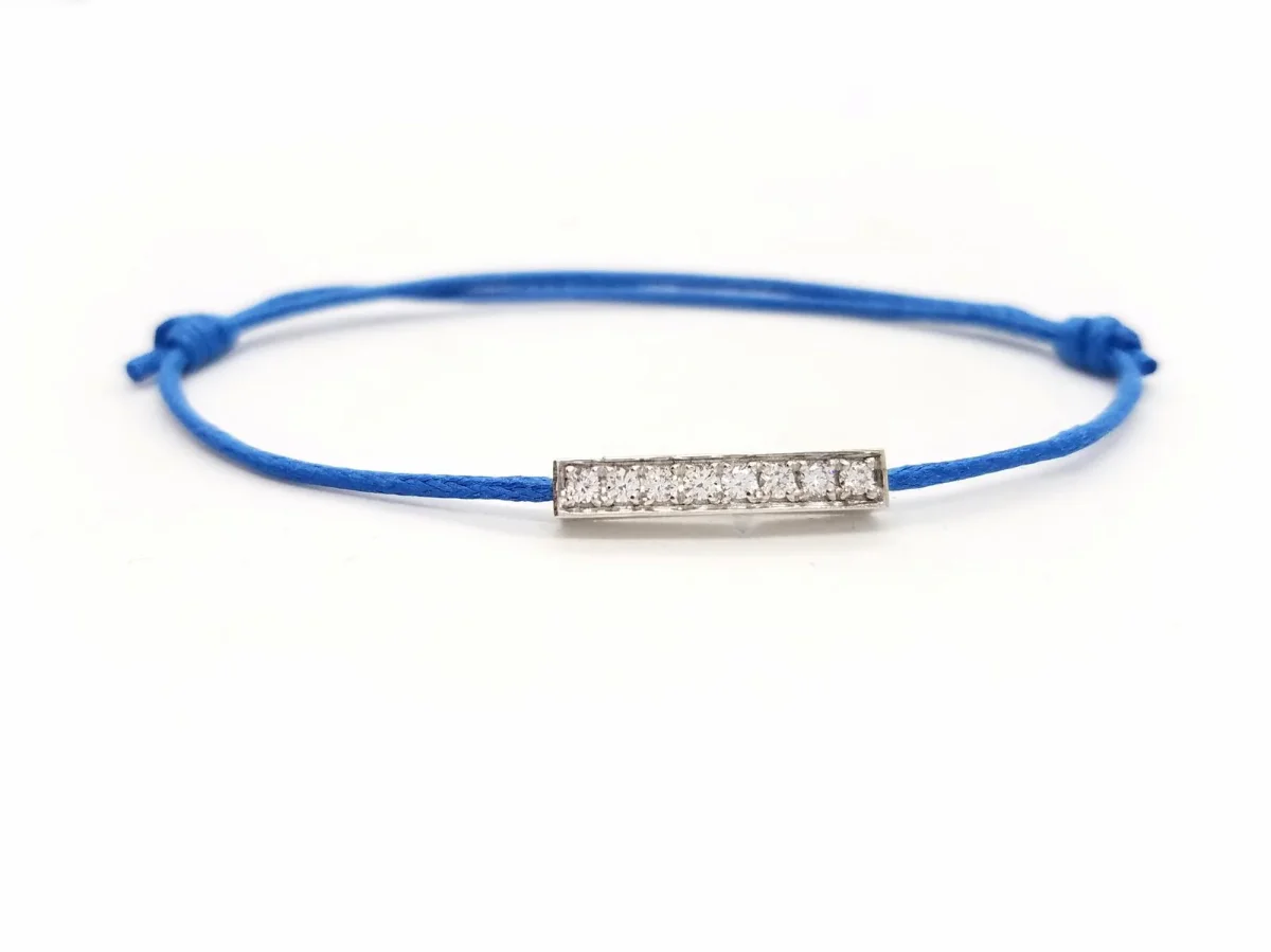 Bracelet Cordon Or blanc Diamant