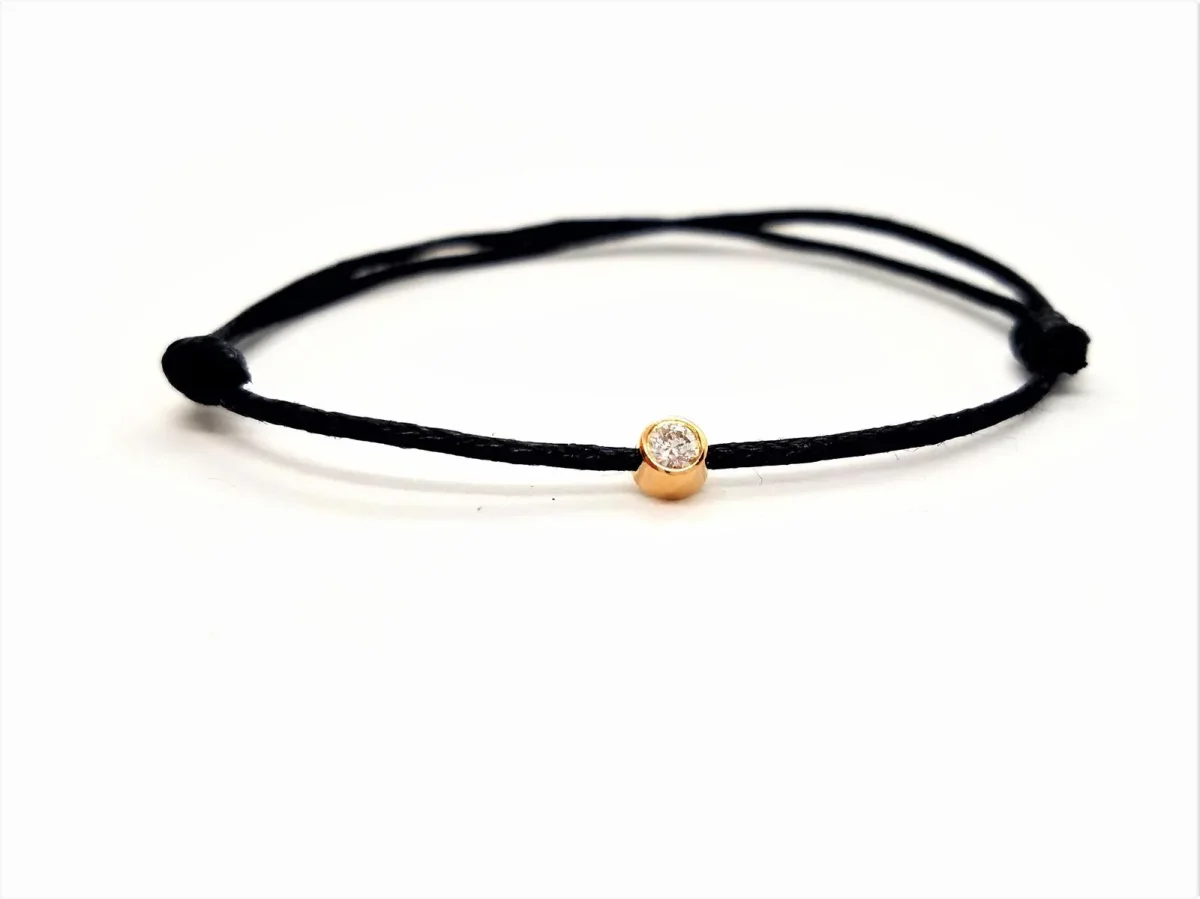 Bracelet Cordon Or rose Diamant