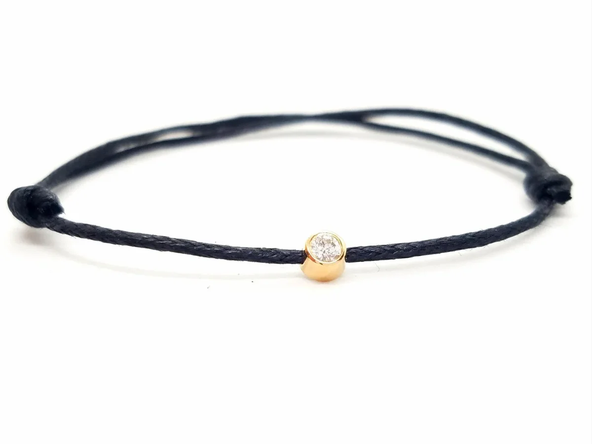 Bracelet Cordon Or rose Diamant – Image 4