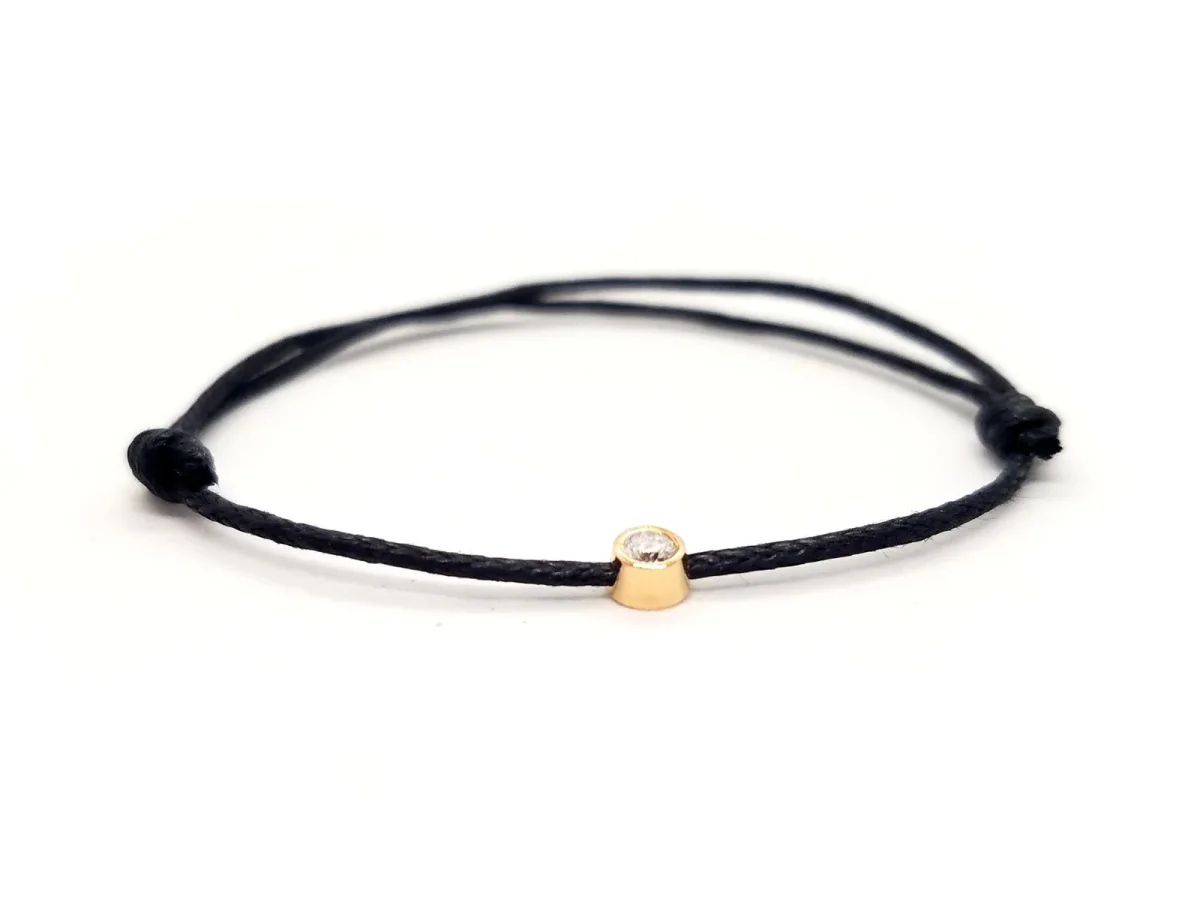 Bracelet Cordon Or rose Diamant – Image 9