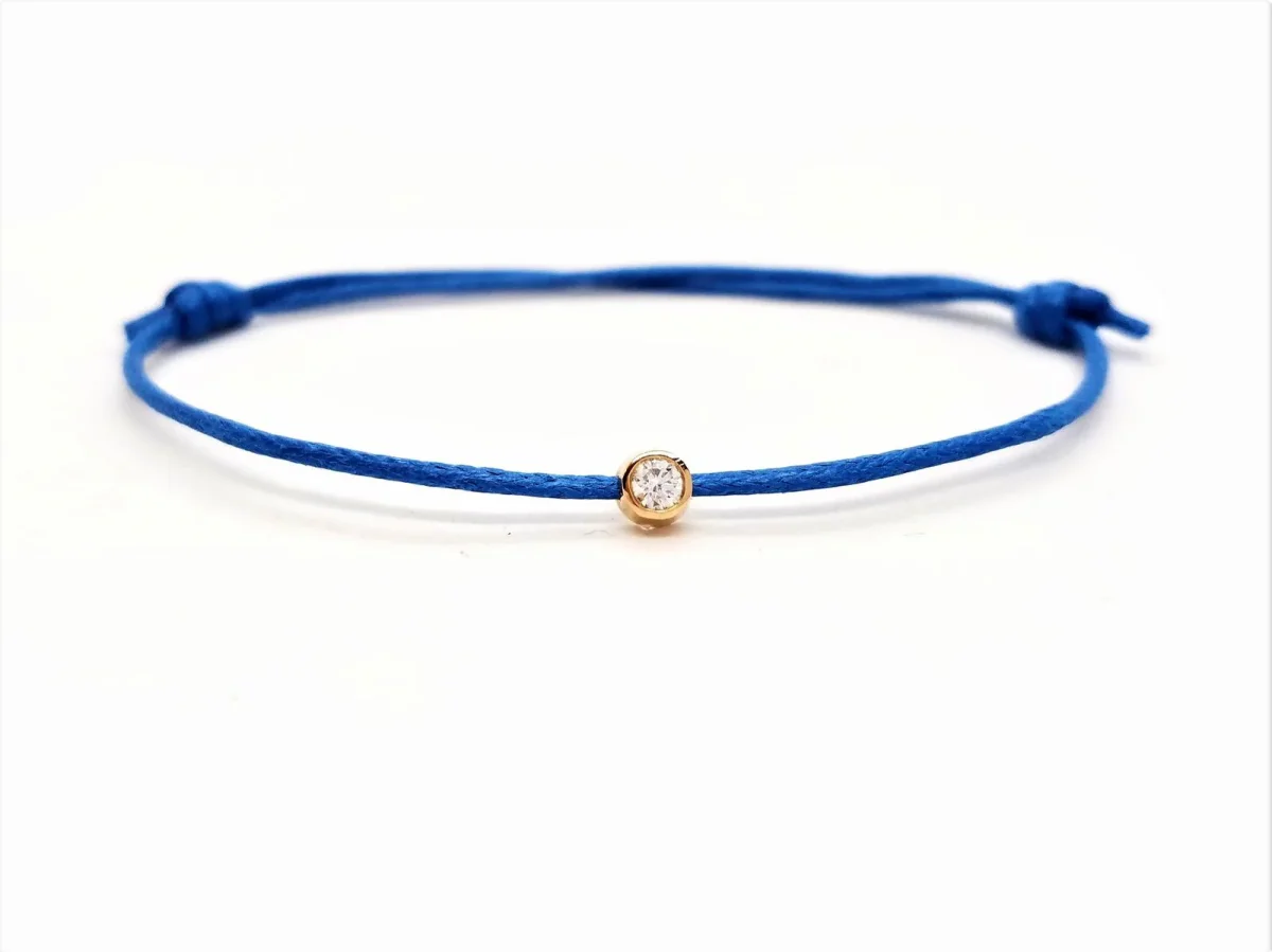 Bracelet Cordon Or rose Diamant