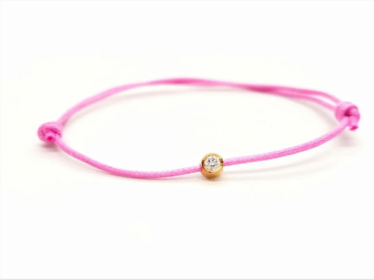 Bracelet Cordon Or rose Diamant