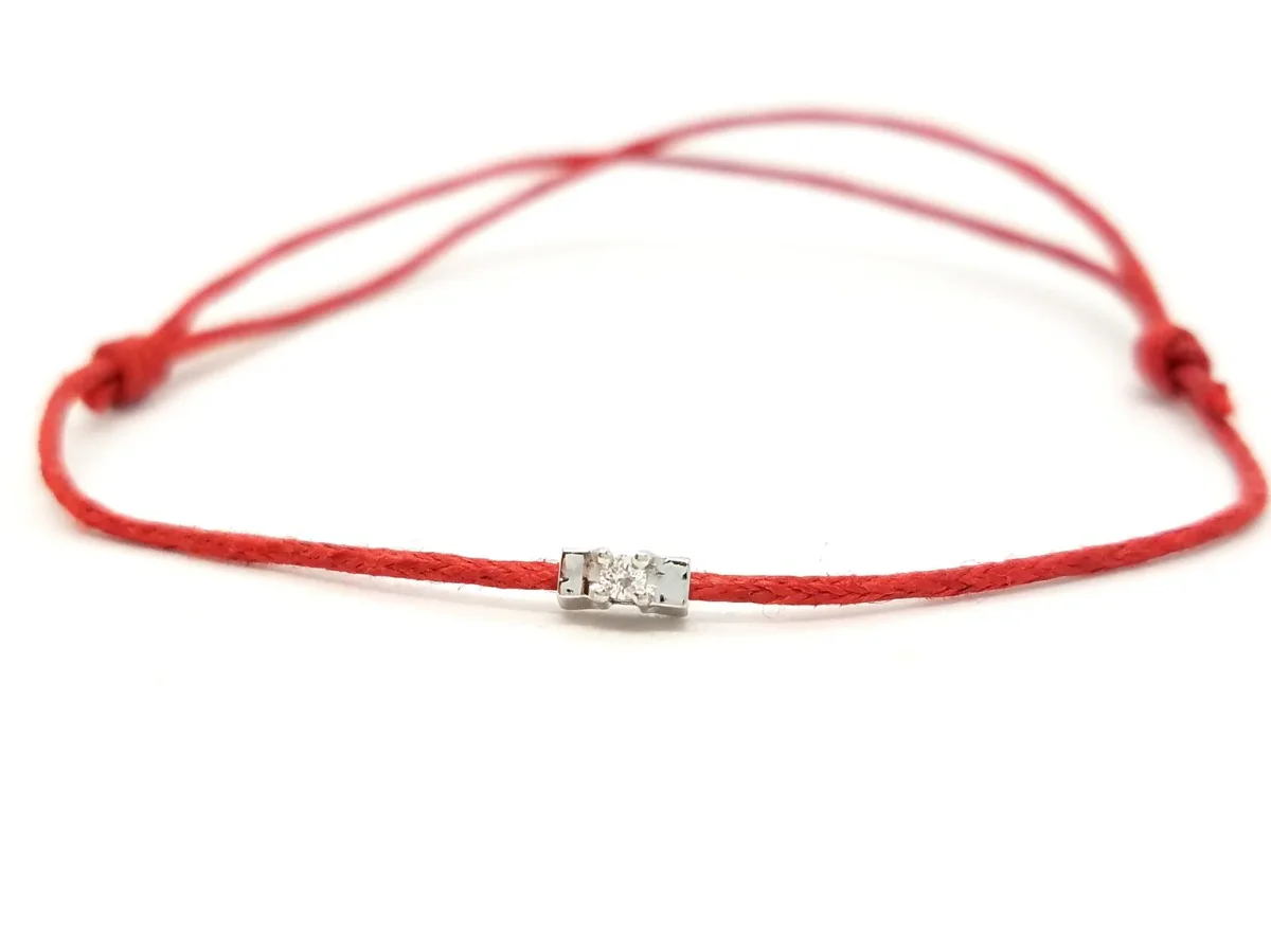 Bracelet Cordon Or blanc Diamant