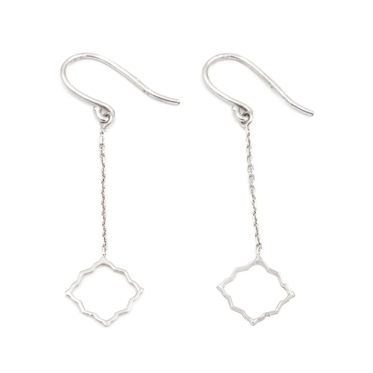 Boucles d'oreilles Transparence Or blanc – Image 4