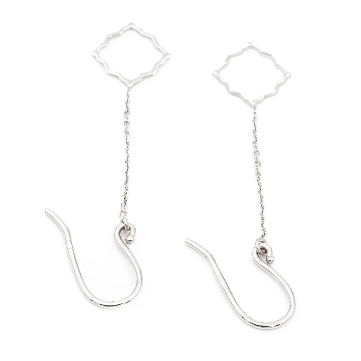 Boucles d'oreilles Transparence Or blanc – Image 6