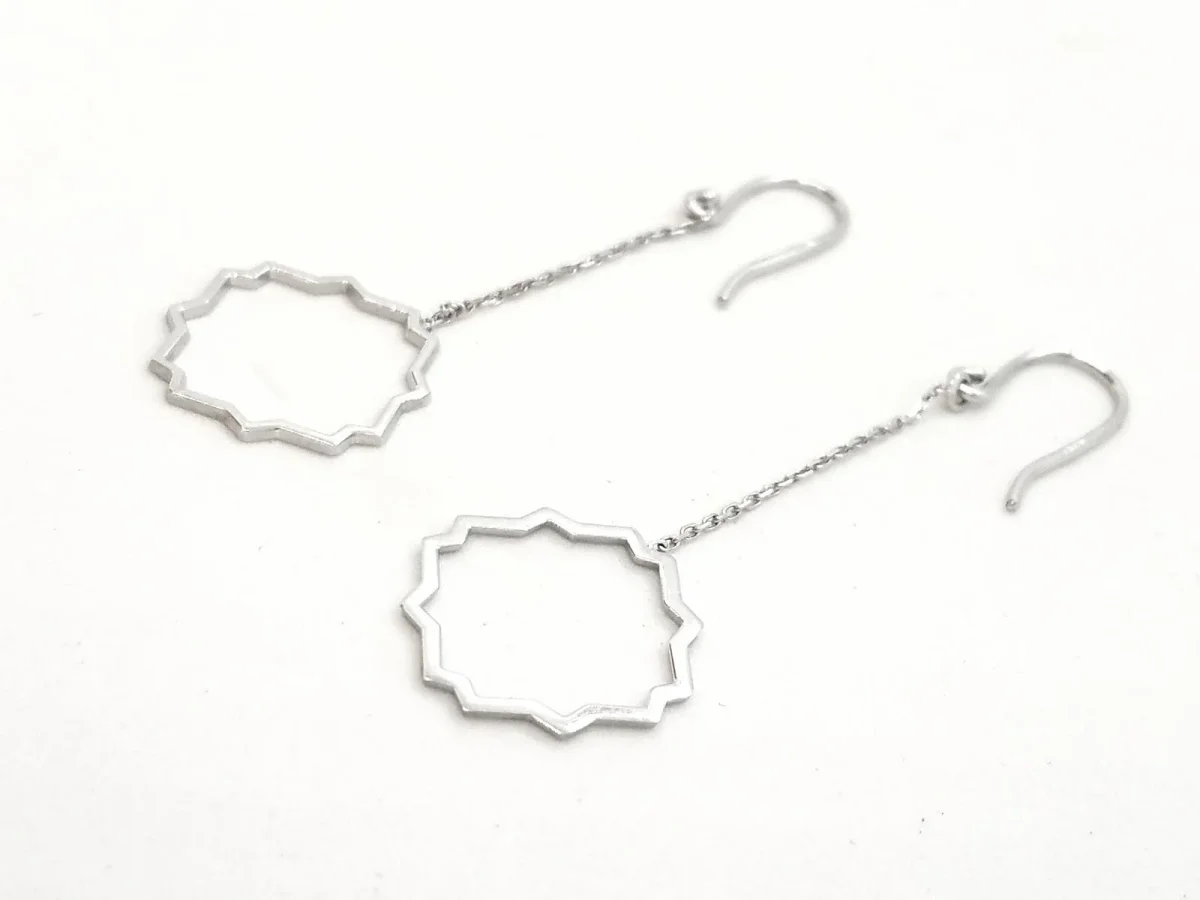 Boucles d'oreilles Transparence Or blanc – Image 4