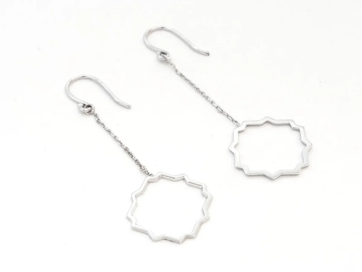 Boucles d'oreilles Transparence Or blanc – Image 5