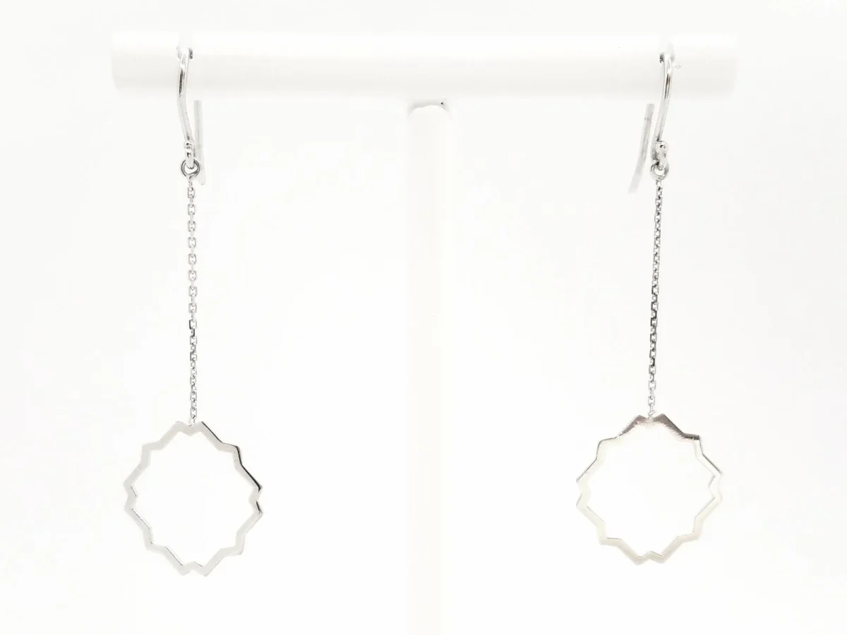 Boucles d'oreilles Transparence Or blanc – Image 6