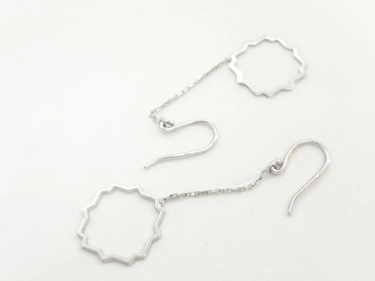 Boucles d'oreilles Transparence Or blanc – Image 7