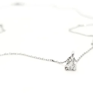 Collier Chaîne + pendentif Or blanc Diamant