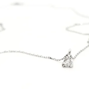 Collier Chaîne + pendentif Or blanc Diamant