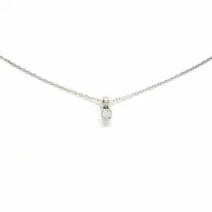 Collier Chaîne + pendentif Or blanc Diamant