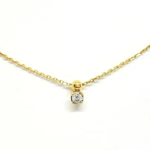 Collier Chaîne + pendentif Or jaune Diamant