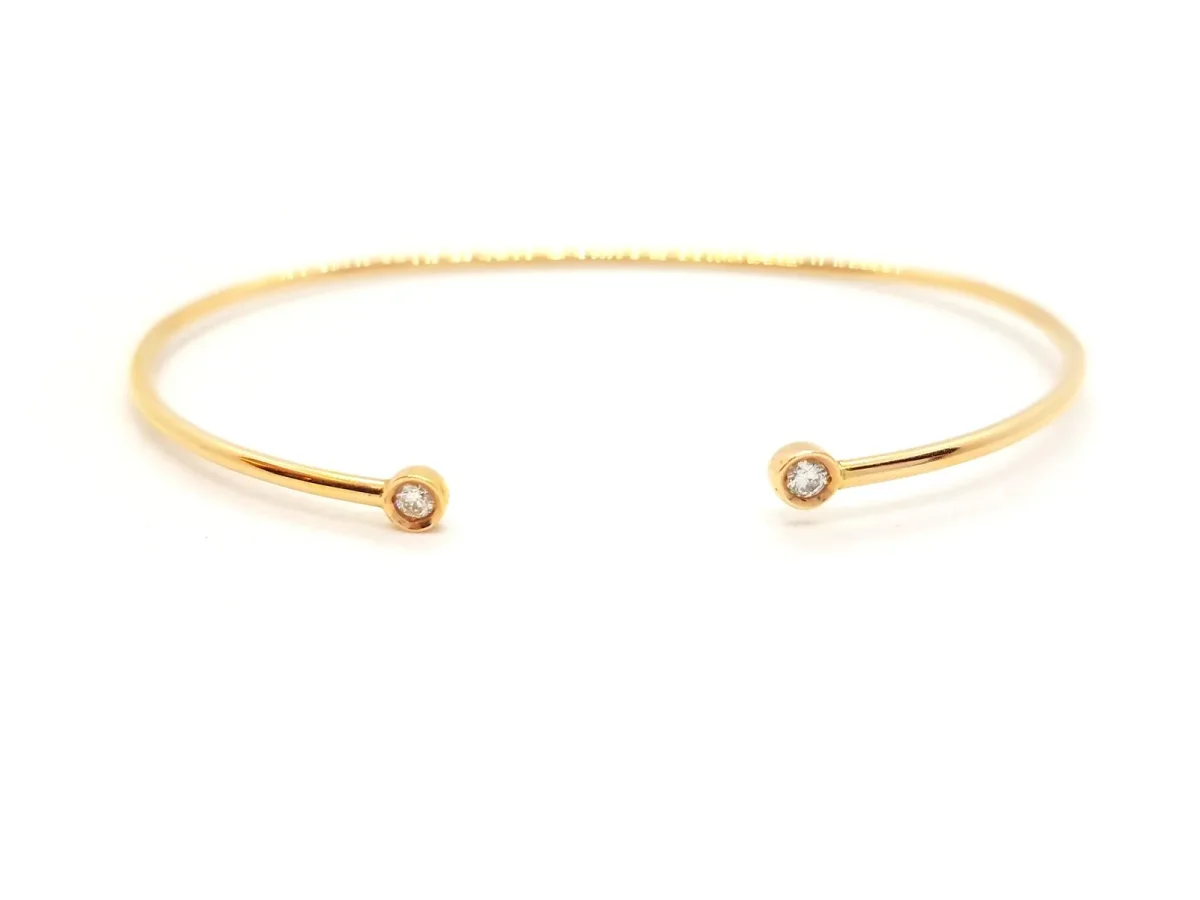Bracelet Jonc Or rose Diamant – Image 2