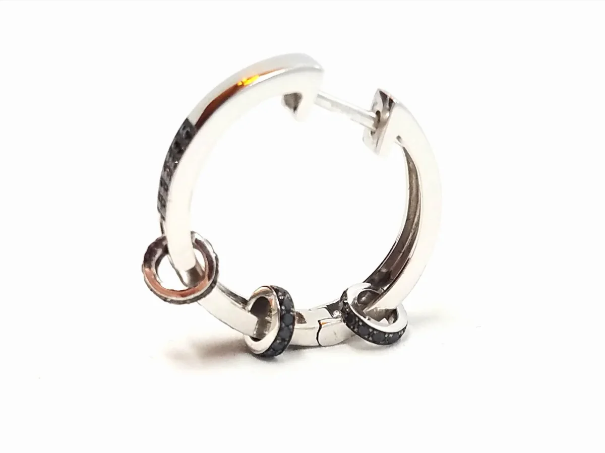 Asherali knopfer Boucles d'oreilles Créoles Or blanc Diamant – Image 9