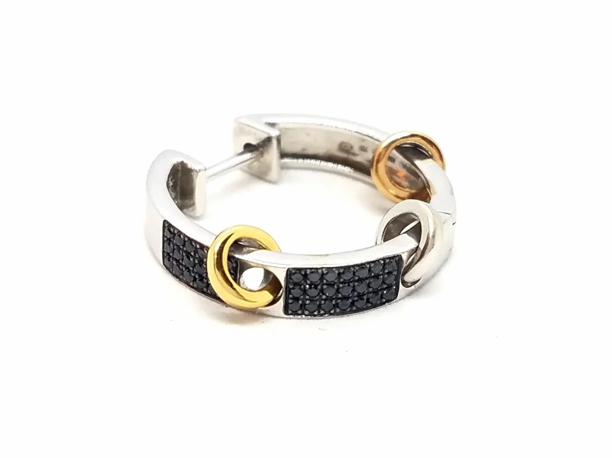 Asherali knopfer Boucles d'oreilles Créoles Or blanc, Or rose, Or jaune Diamant – Image 3