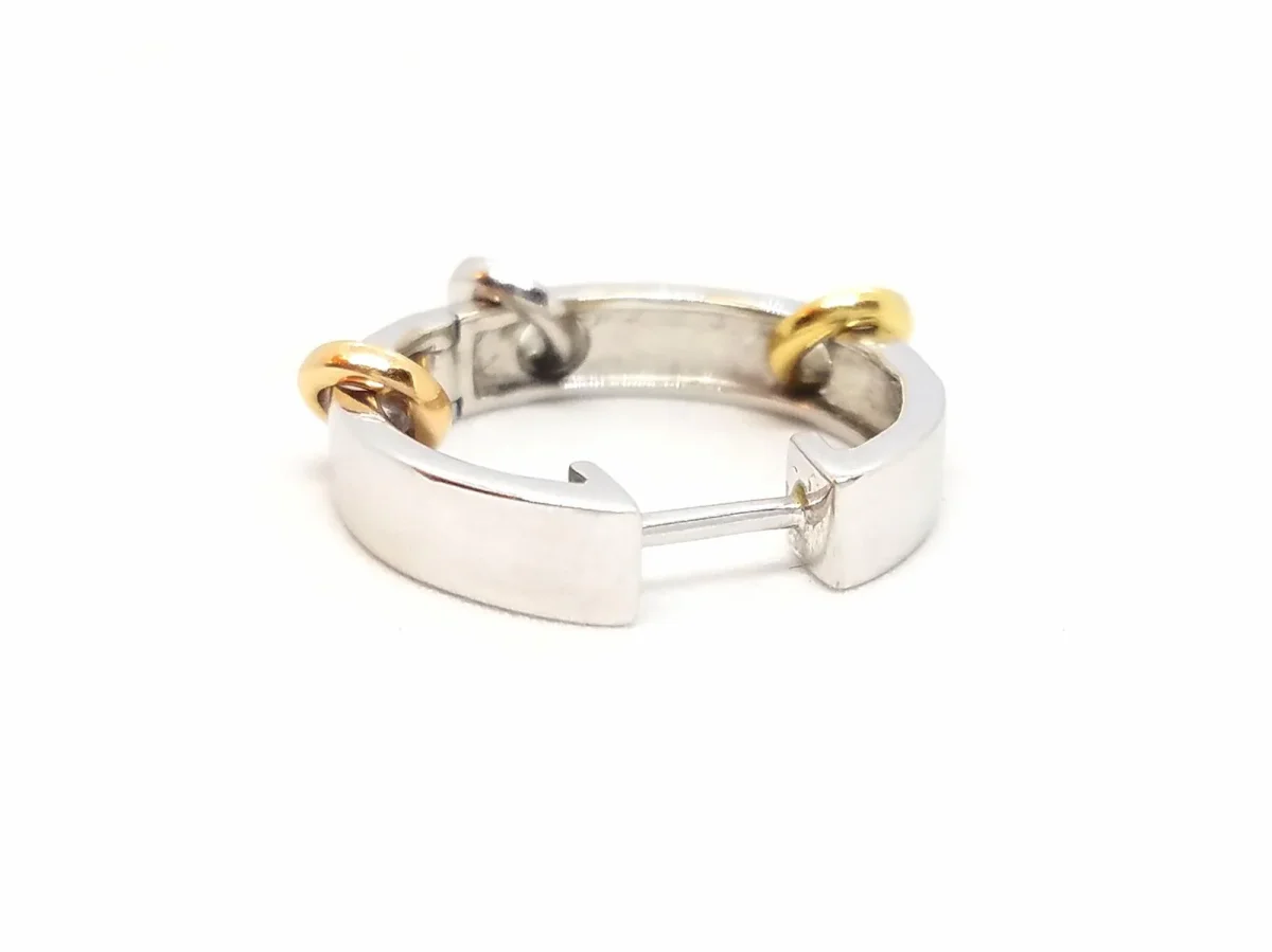 Asherali knopfer Boucles d'oreilles Créoles Or blanc, Or rose, Or jaune Diamant – Image 9