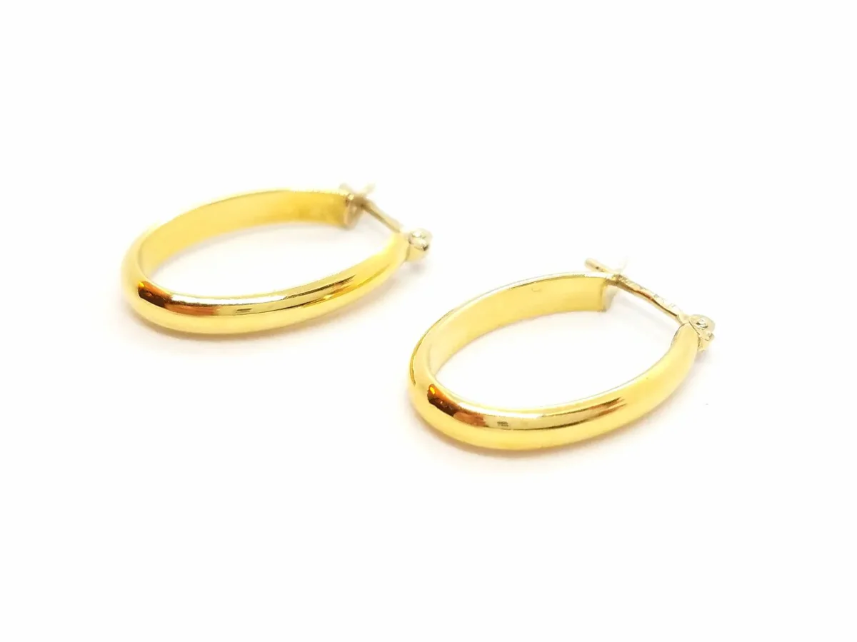 Boucles d'oreilles Créoles Or jaune – Image 2