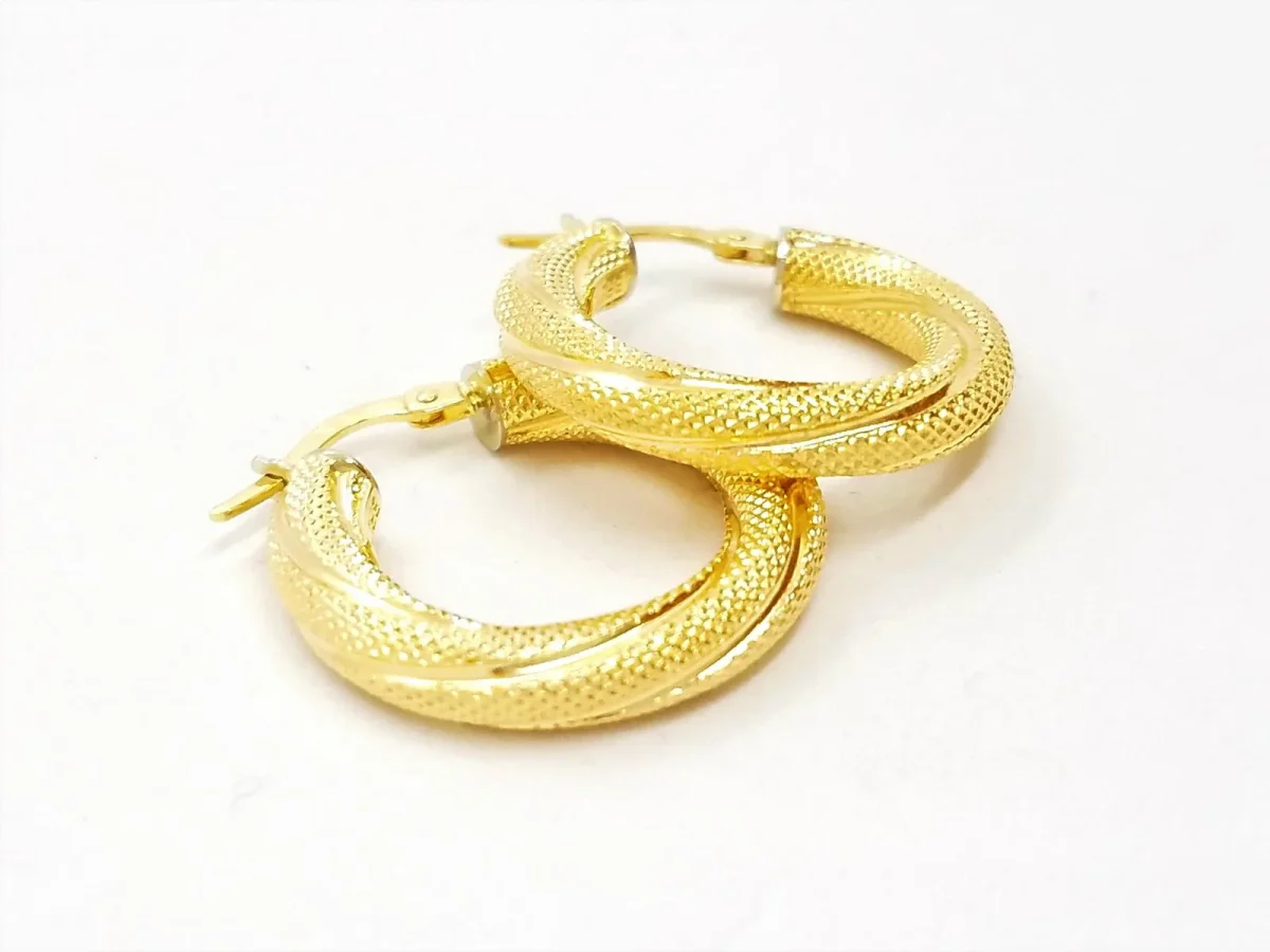Boucles d'oreilles Créoles Or jaune – Image 2
