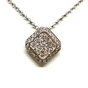 Collier Chaîne + pendentif Or blanc Diamant