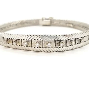 Bracelet Art déco Or blanc Diamant