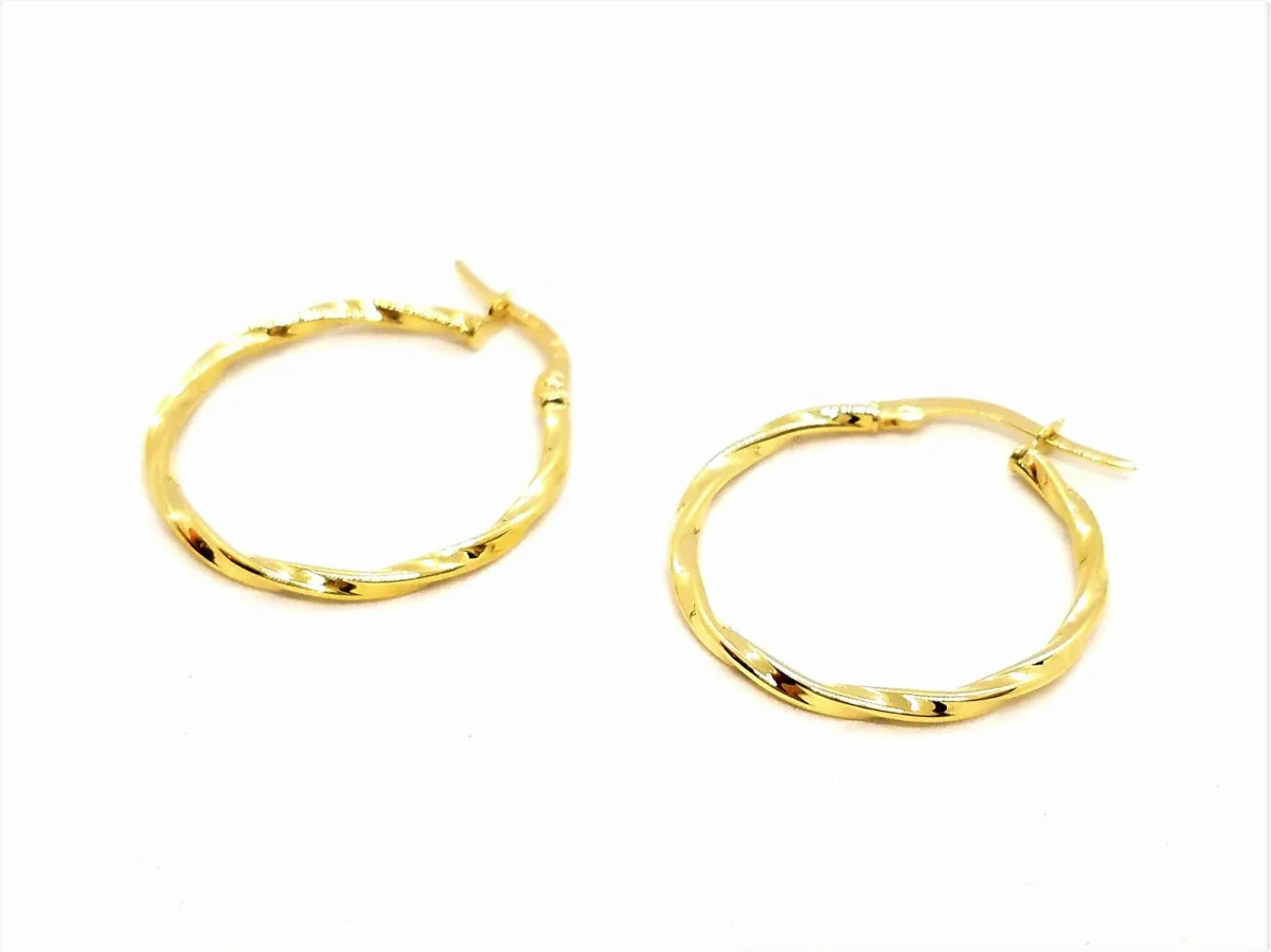 Boucles d'oreilles Créoles Or jaune – Image 2