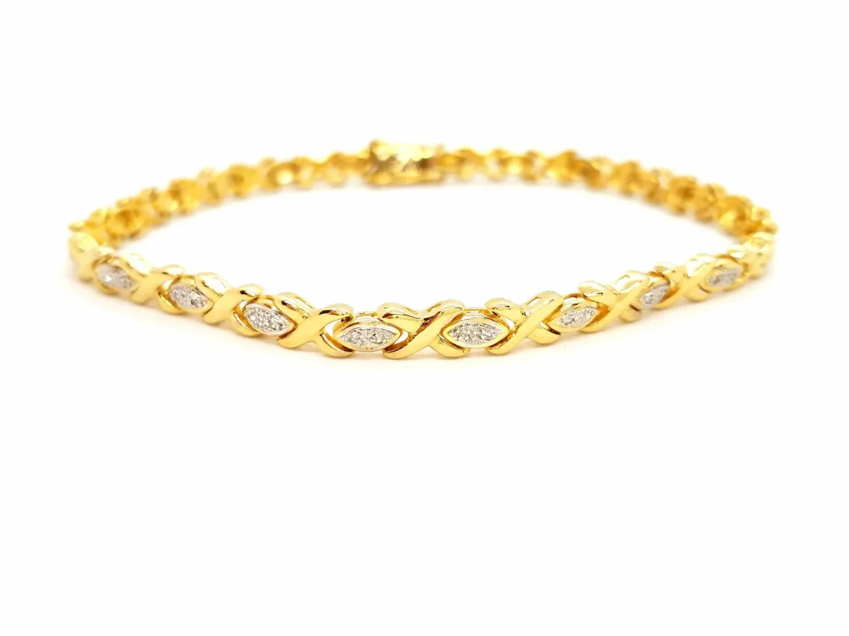 Bracelet Or jaune, Or blanc Diamant – Image 2