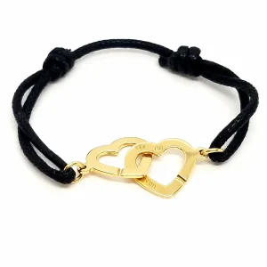Dinh van Bracelet Cordon Double coeur Or jaune
