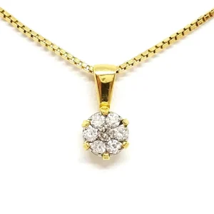 Collier Chaîne + pendentif Or jaune Diamant